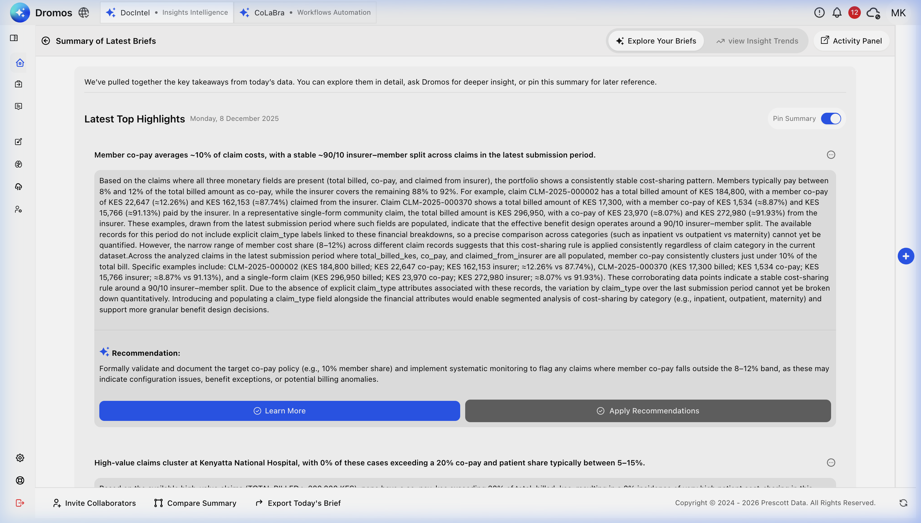 Intelligent briefs designed for operators